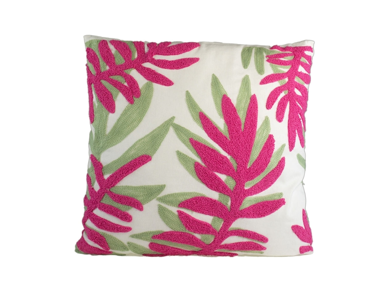 Cuscino decoro foglie nere 45x45cm in cotone