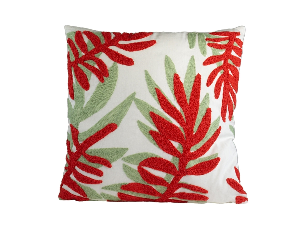 Cuscino decoro foglie nere 45x45cm in cotone