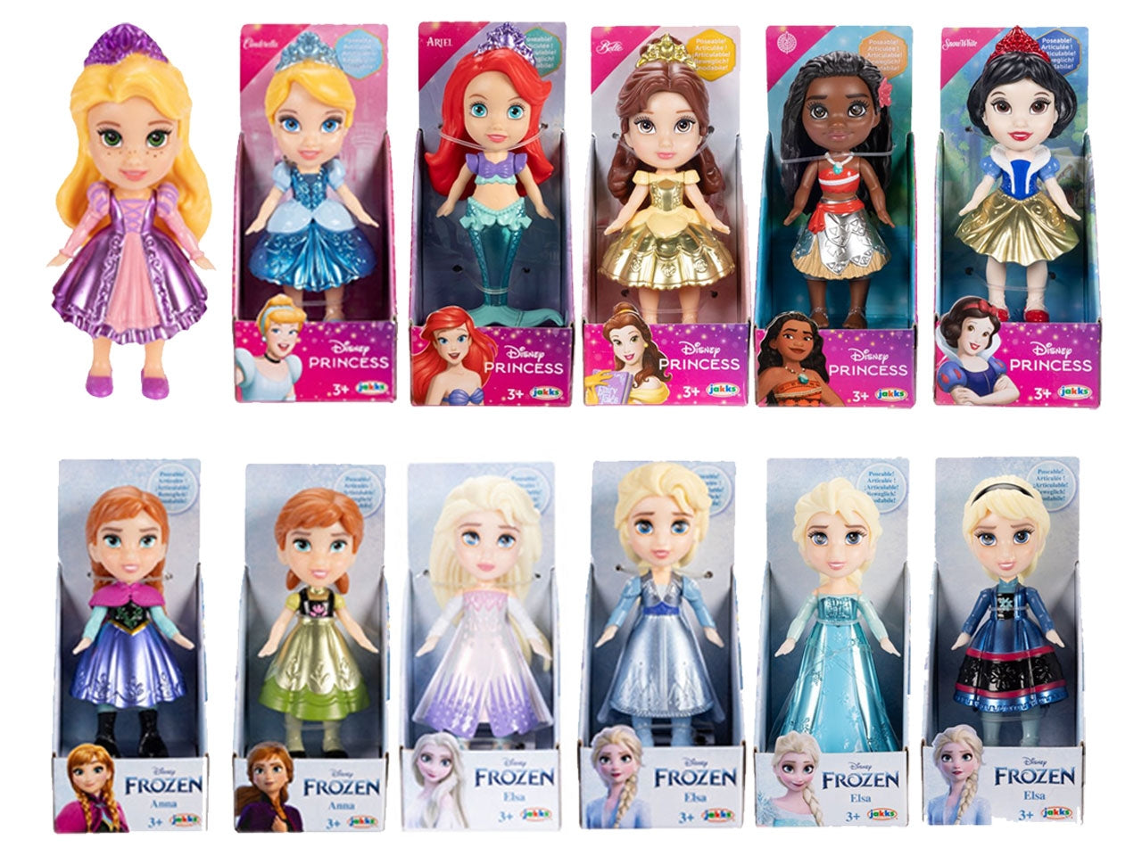 Disney princess bambole mini 7cm in vari soggetti