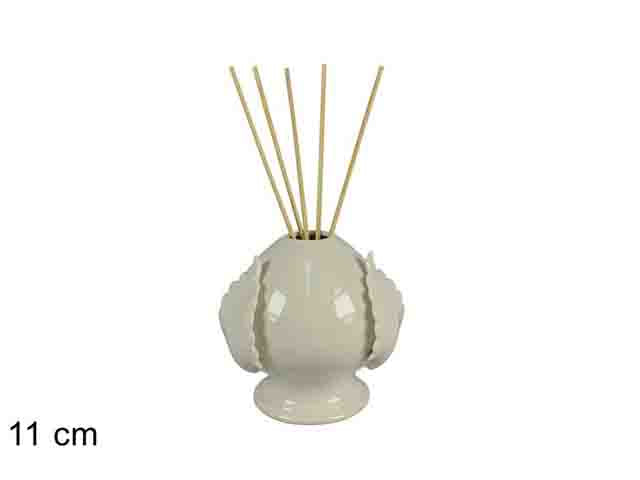 Pumo profumatore ambiente con bastoncini 11cm bianco