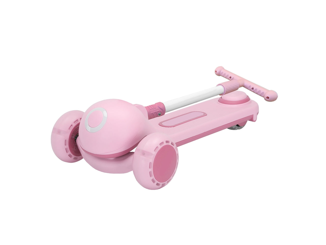 Monopattino buggy rosa con 3 ruote luminose