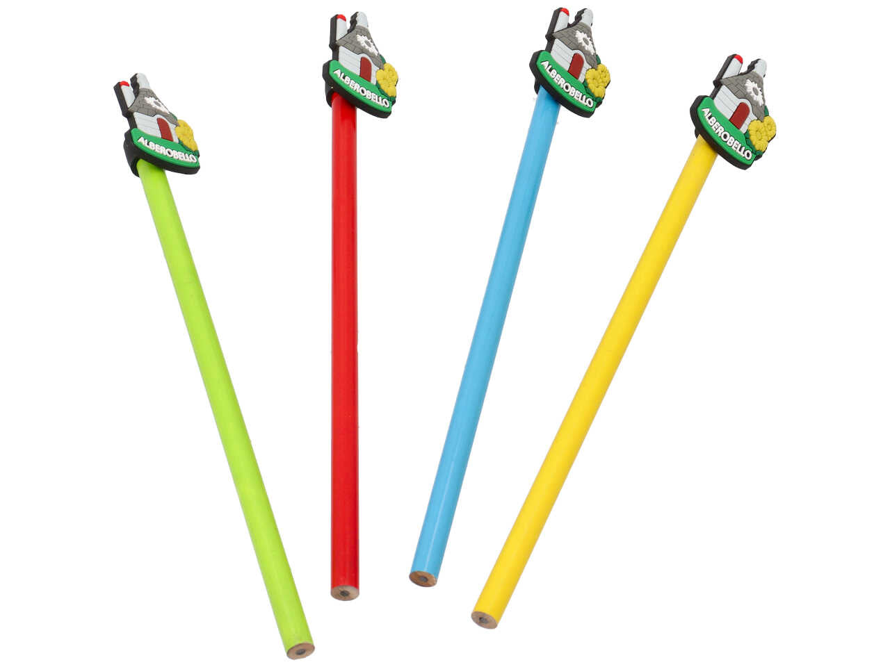 Matita pencil con topper in pvc e scritta alberobello