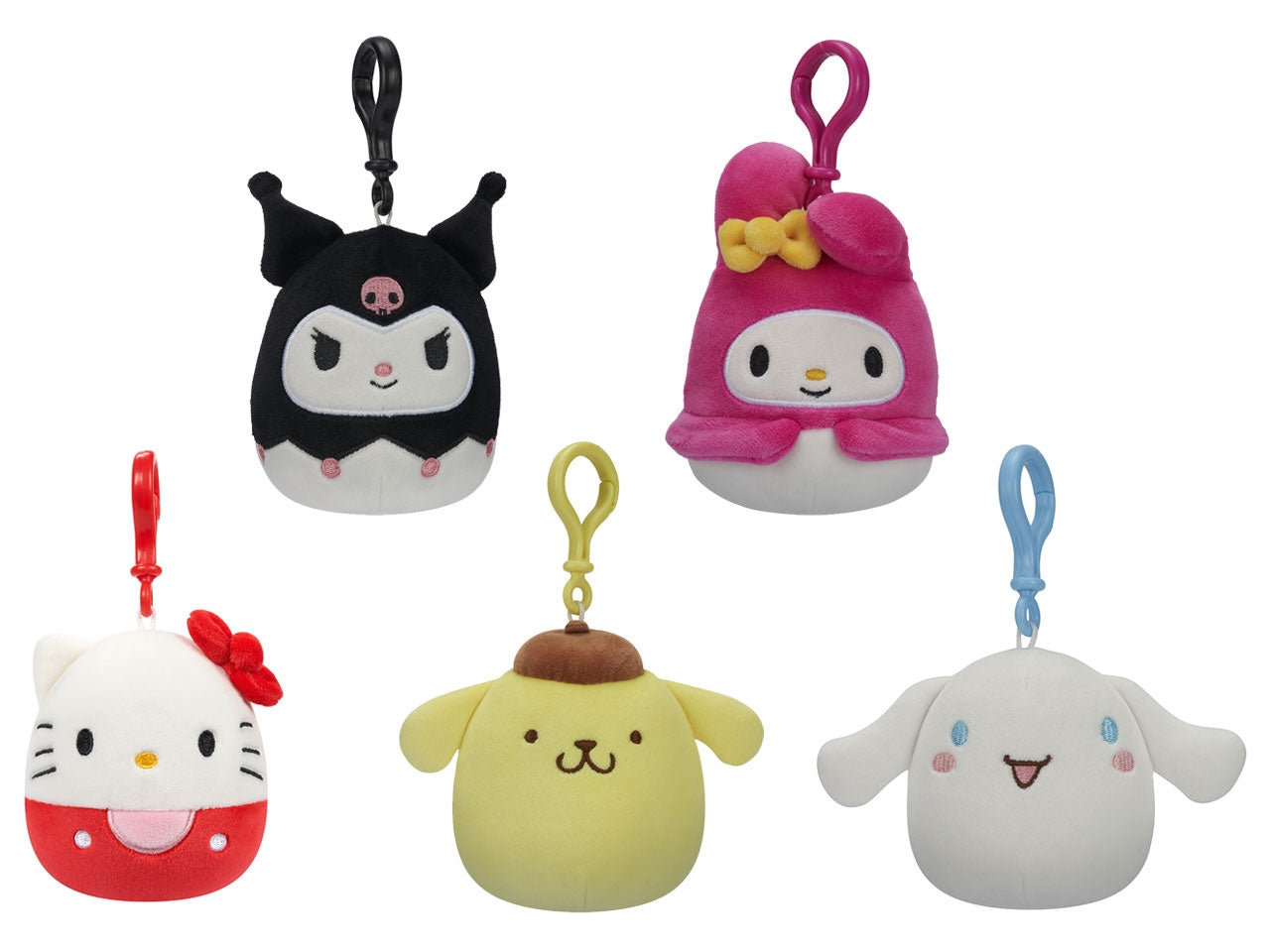 Peluche squishmallows personaggi clip on hello kitty and friends 10cm