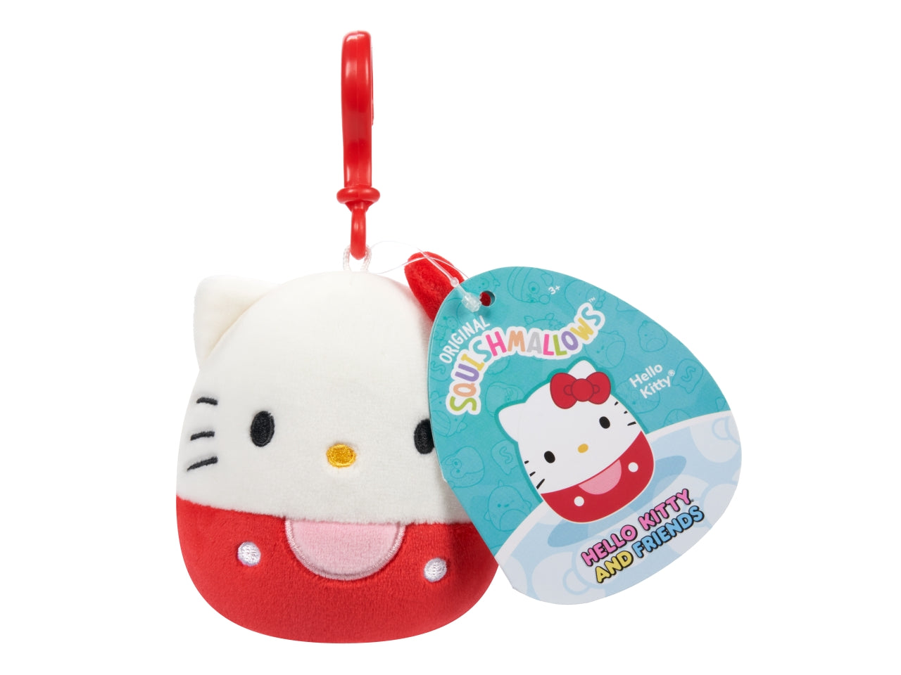 Peluche squishmallows personaggi clip on hello kitty and friends 10cm