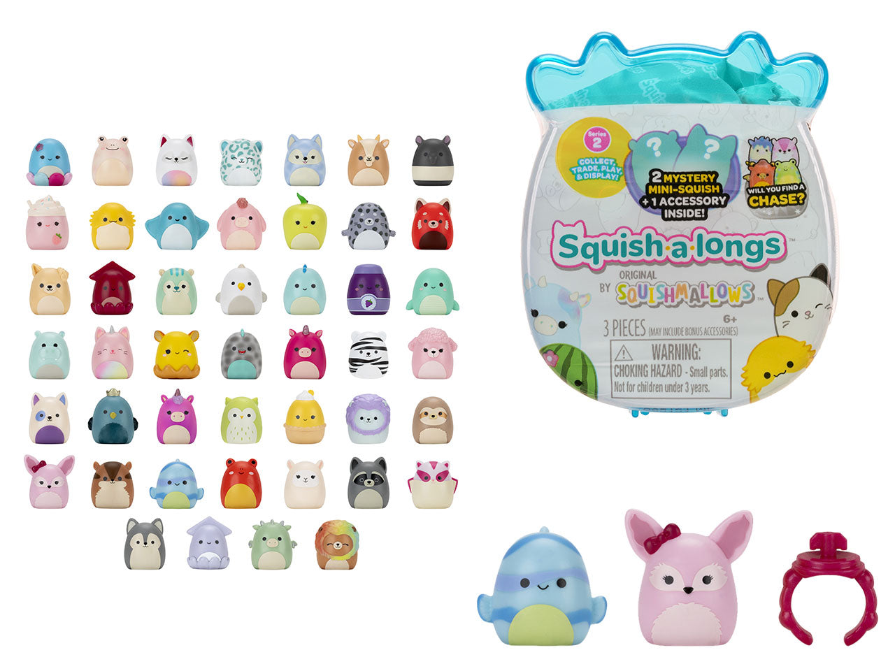 Peluche squish a longs surprise pack 2 personaggi e accessori assortiti
