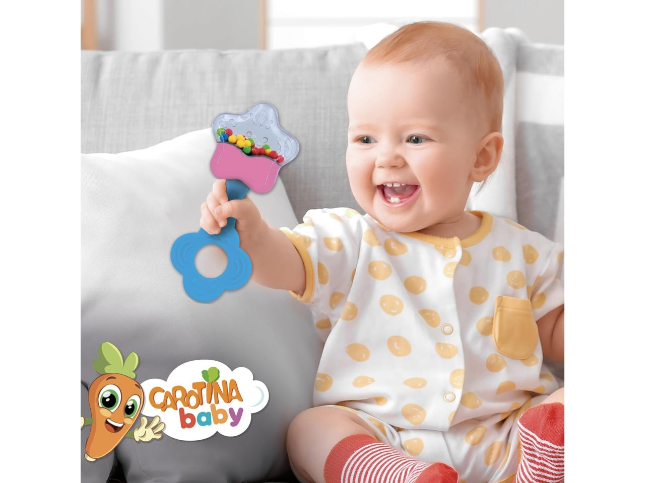 Carotina baby primi giochini, contenitore trasparente con 5 giochi