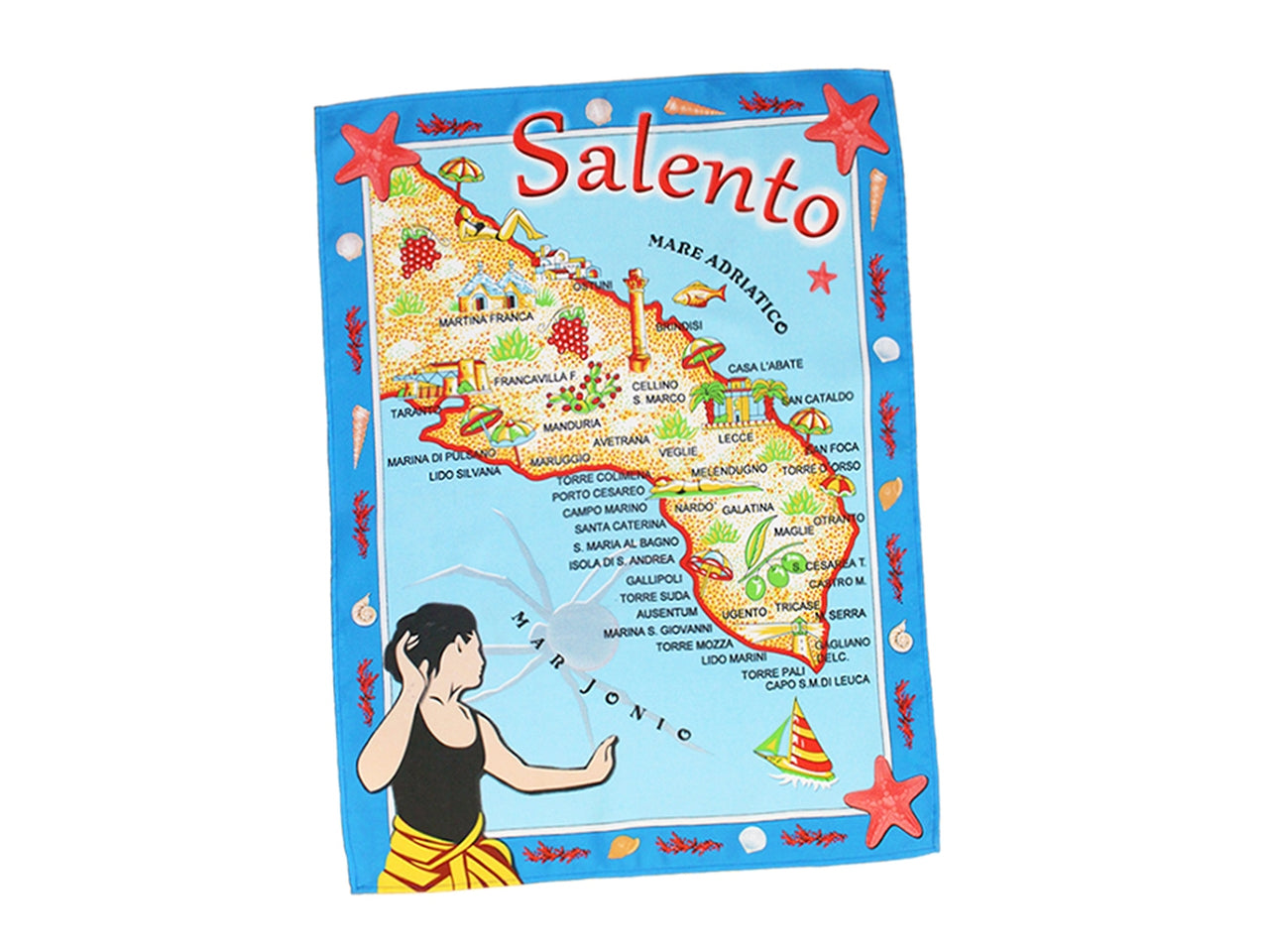 Strofinaccio con decoro salento h.57x86cm in poliestere