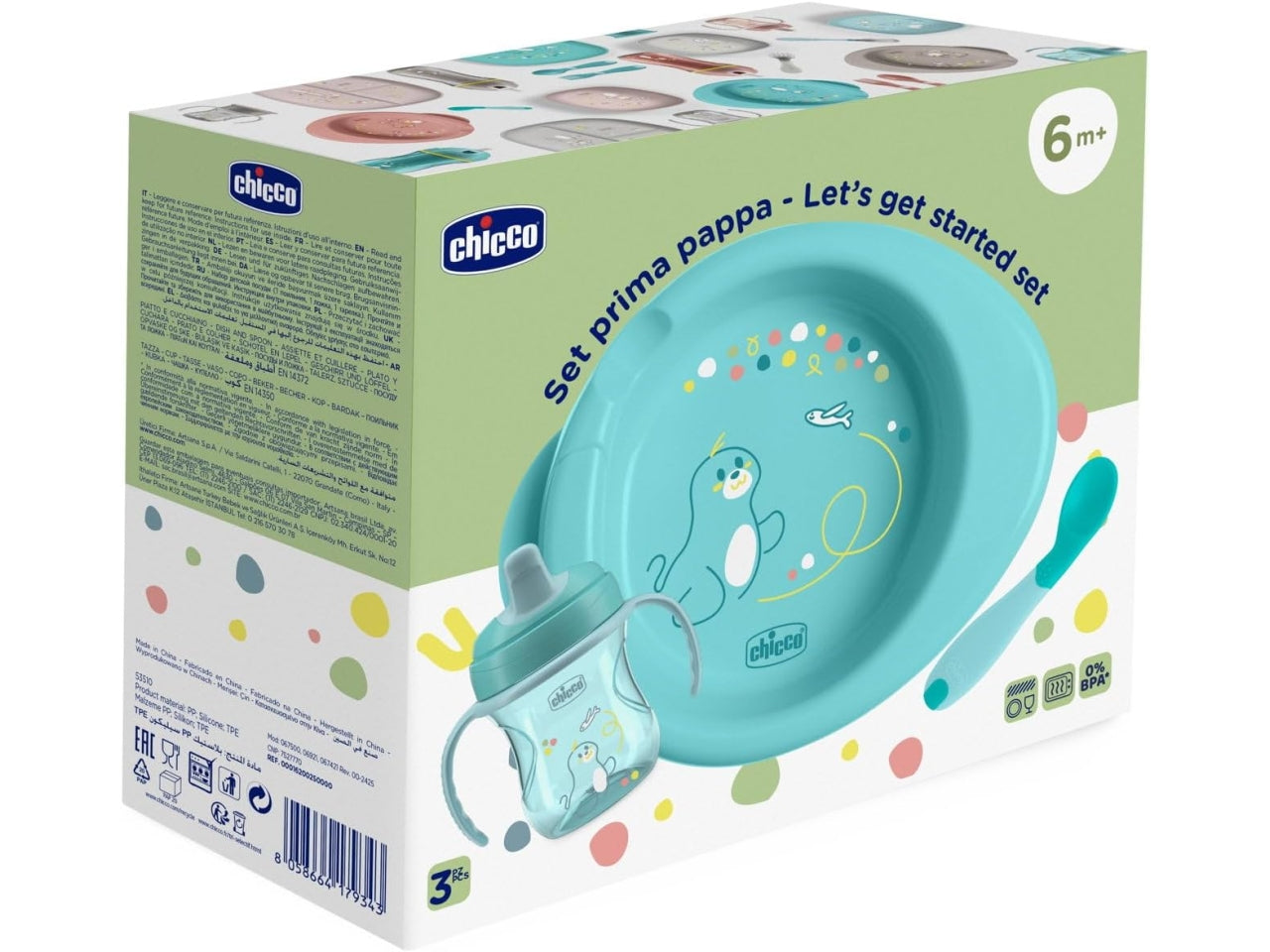 Set pappa consigliato da 6m+ di colore azzurro