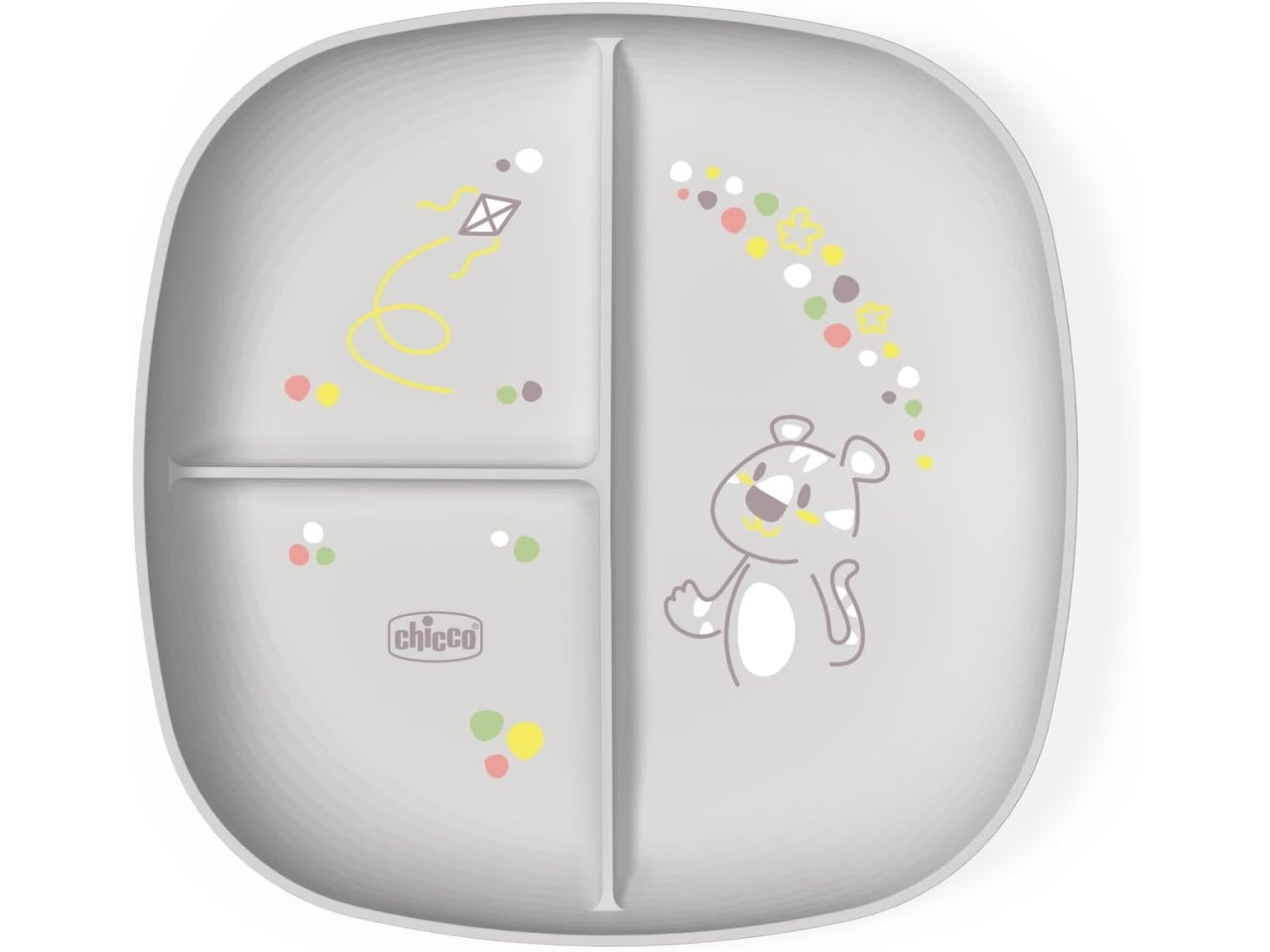 Piatto porzionato consigliato da 12m+ di colore grigio