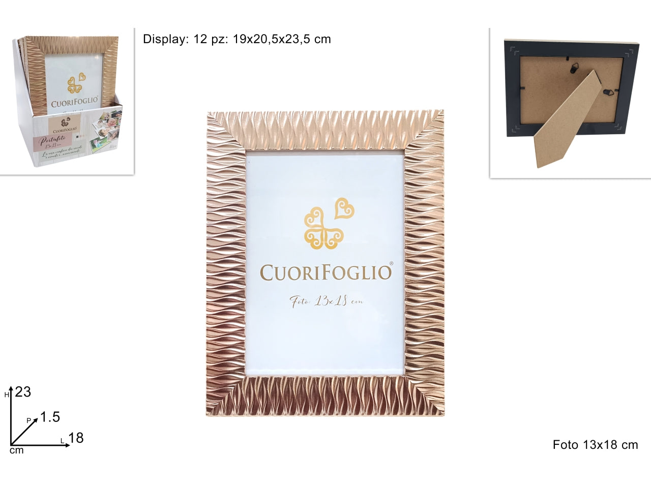 Portafoto da appoggio 13x18cm color copper