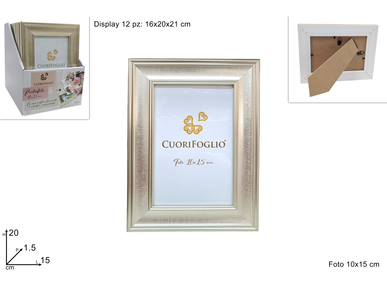 Portafoto 10x15cm color argento