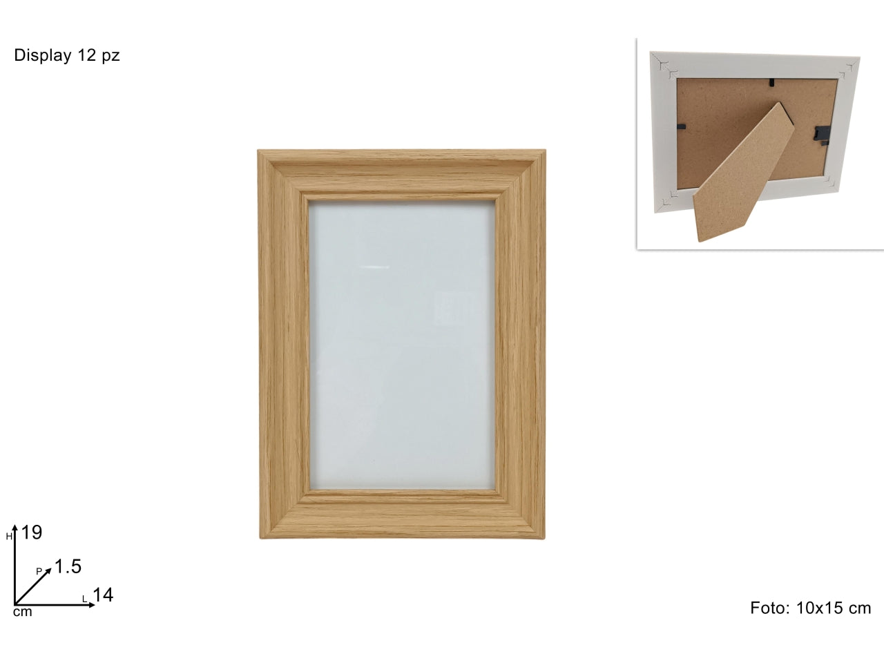 Portafoto effetto legno naturale 10x15cm
