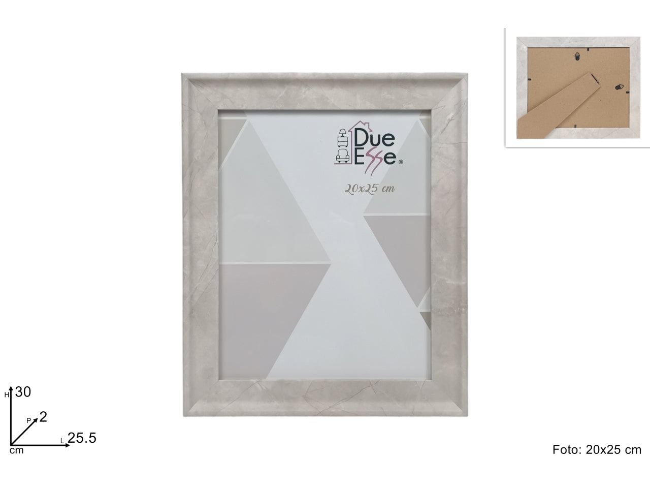 Portafoto in legno effetto marmo 20x25cm