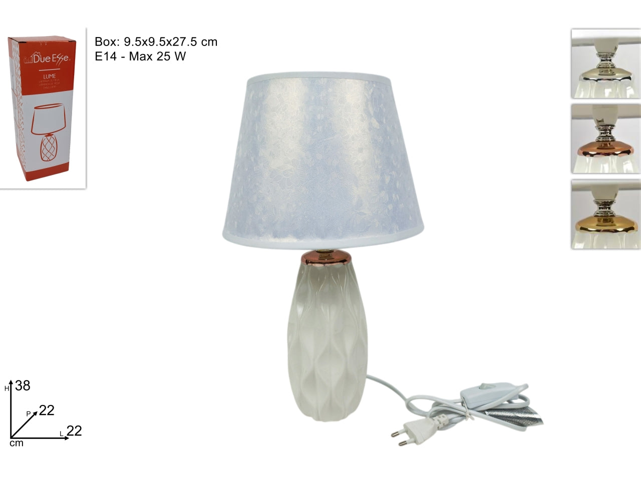 Lume bianco a doppia onda 38cm in 3 varianti