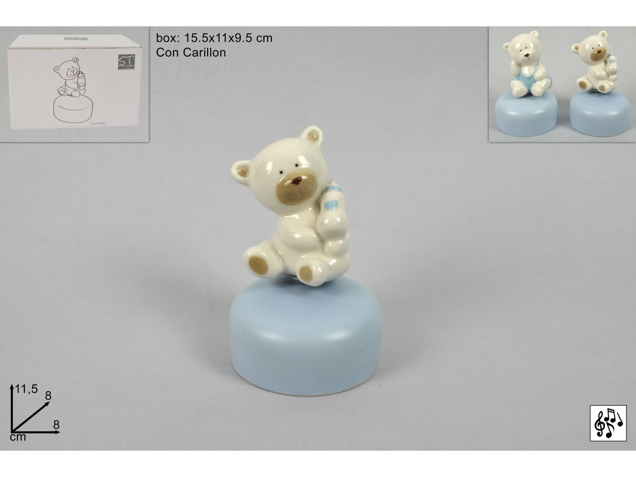 Carillon con orsetto celeste in 2 assortimenti