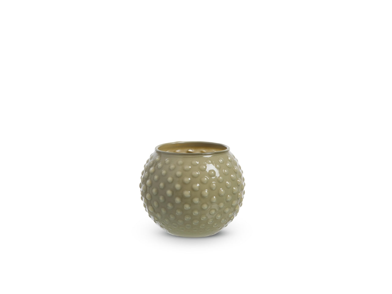 Vaso sfera con decoro a pois h.7 xd.10 cm oliva basic