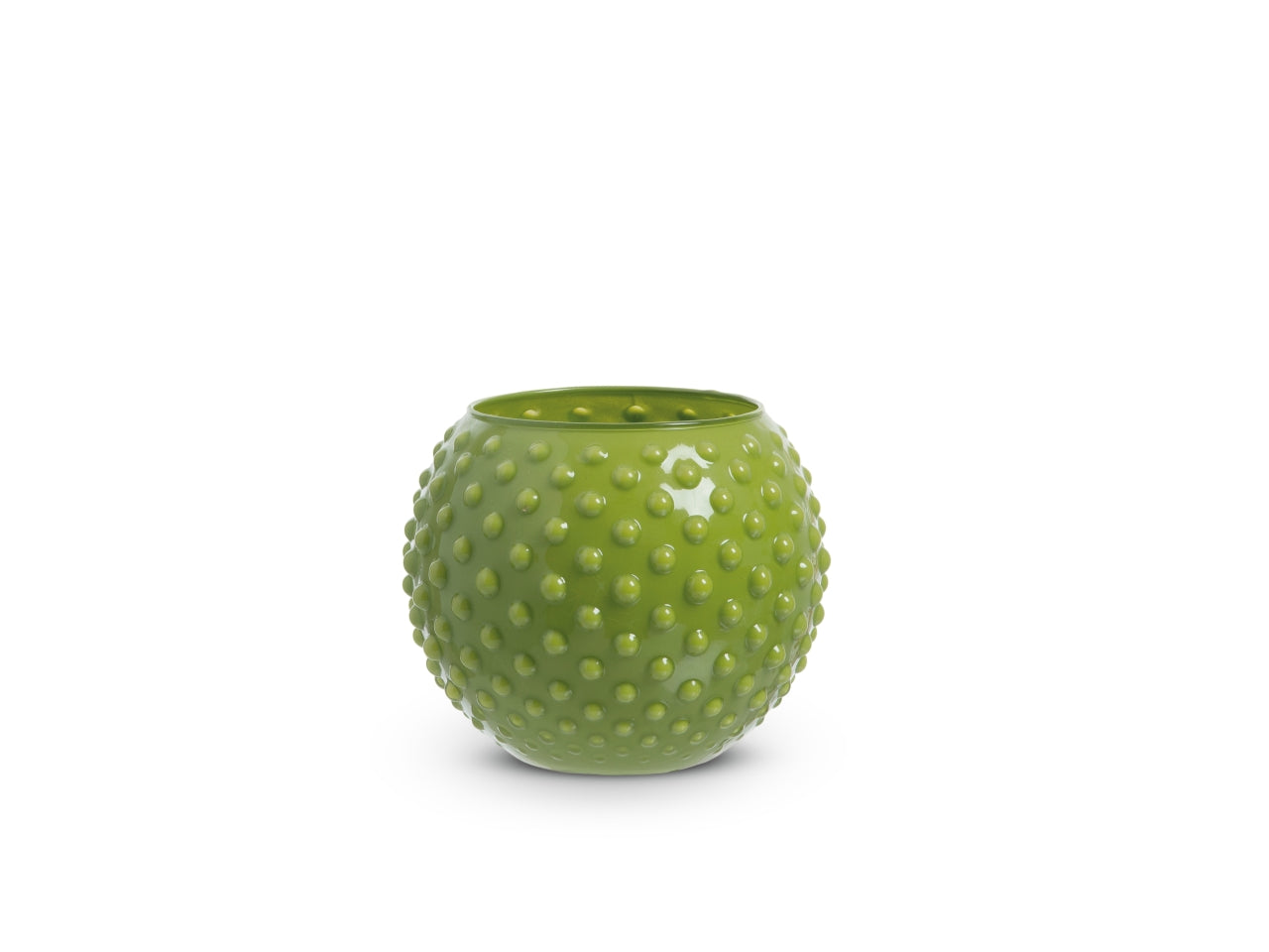 Vaso sfera con decoro a pois h.10xd.12 cm kiwi basic