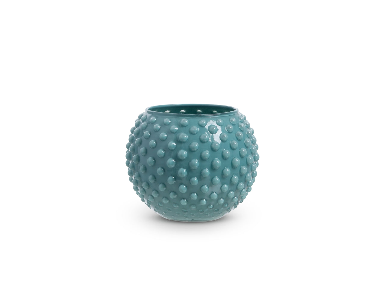 Vaso sfera con decoro a pois h.10xd.12 cm eucalipto basic