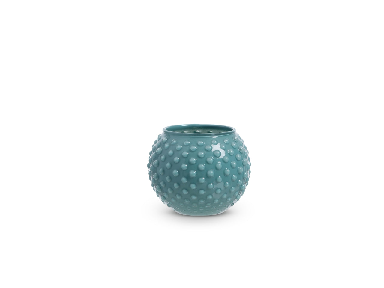 Vaso sfera con decoro a pois h.7 xd.10 cm eucalipto basic