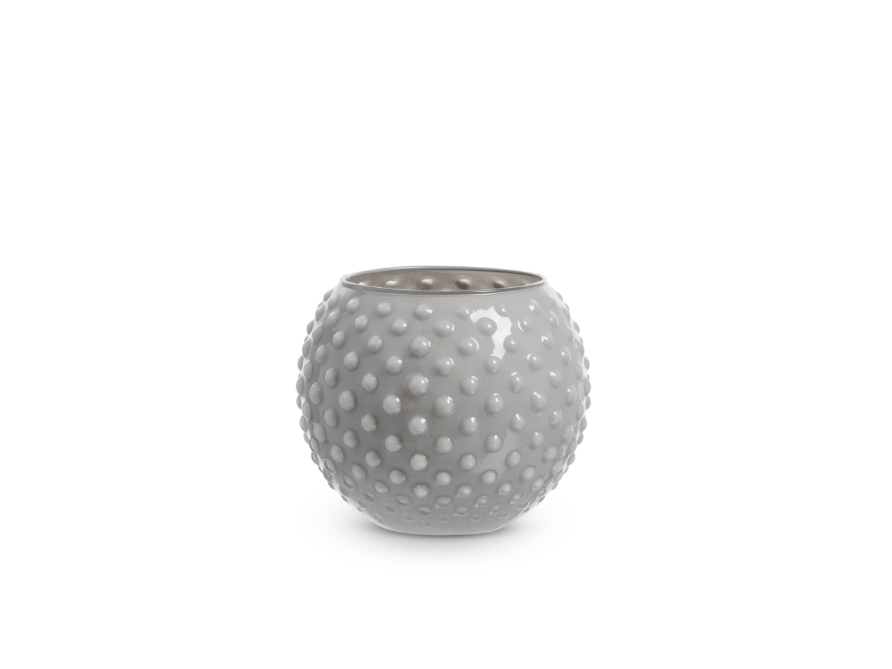 Vaso sfera con decoro a pois h.7 xd.10 cm grigio basic
