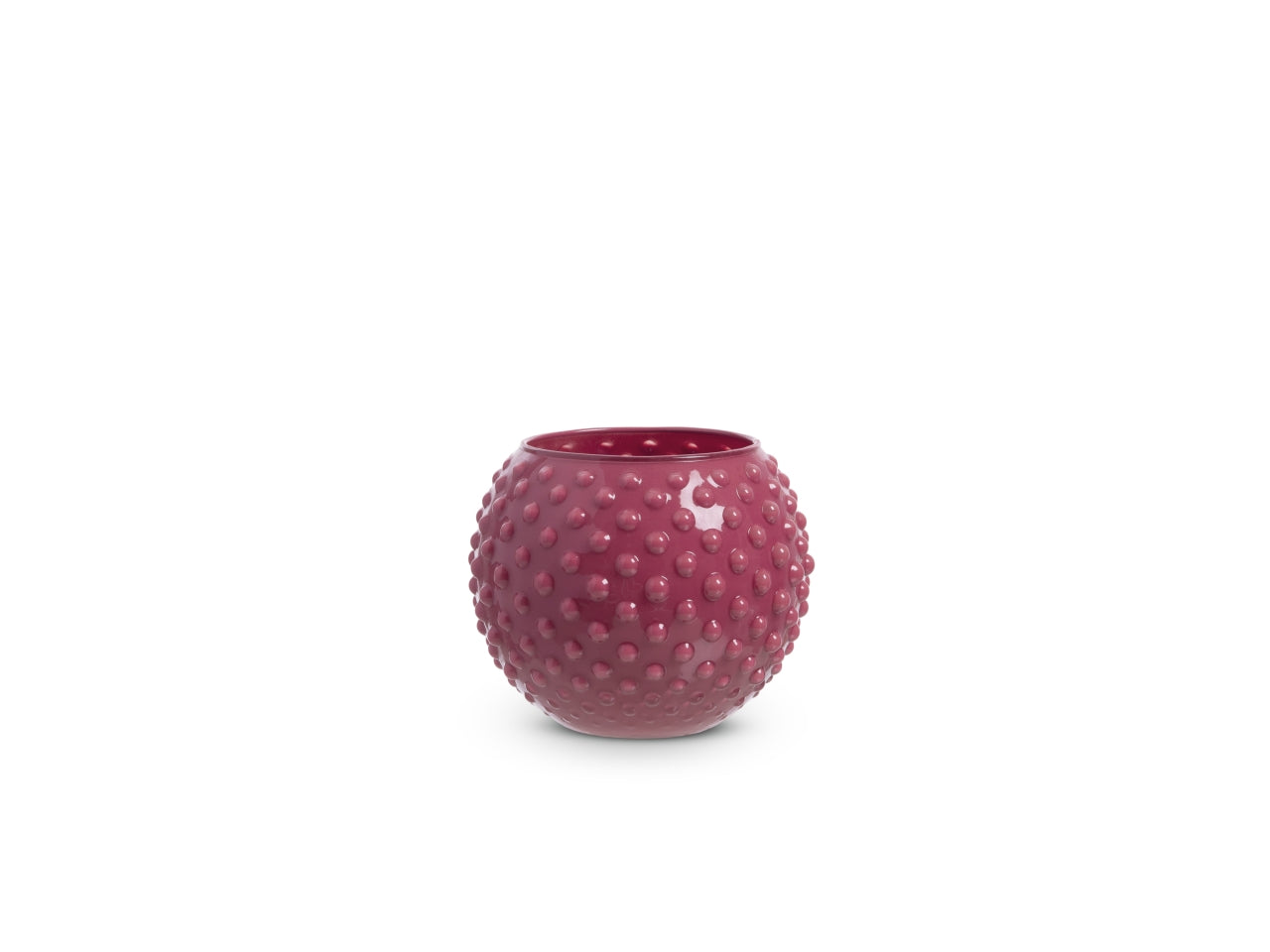 Vaso sfera con decoro a pois h.7 xd.10 cm magenta basic