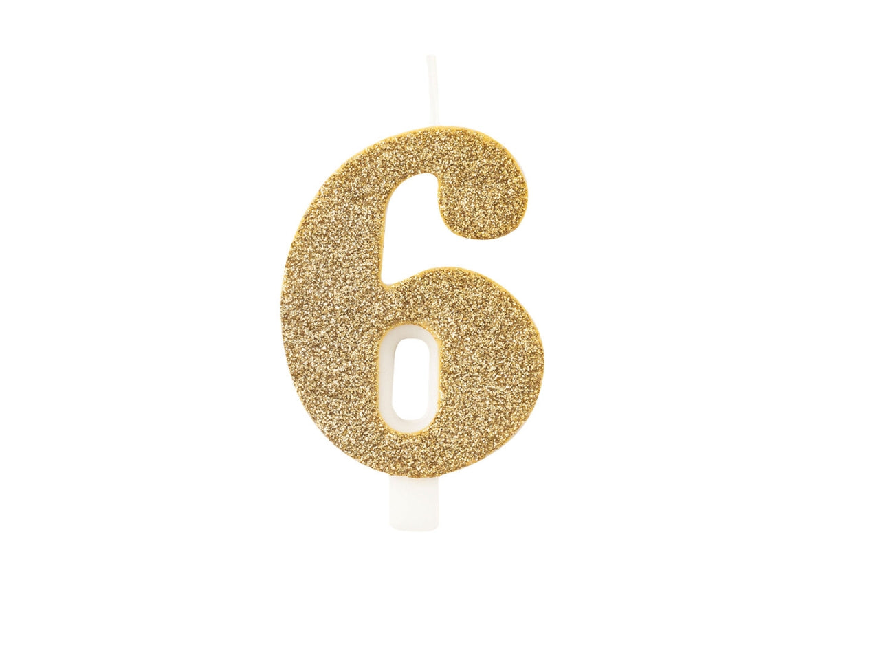 Candelina bio glitter 9,5cm n.6 oro