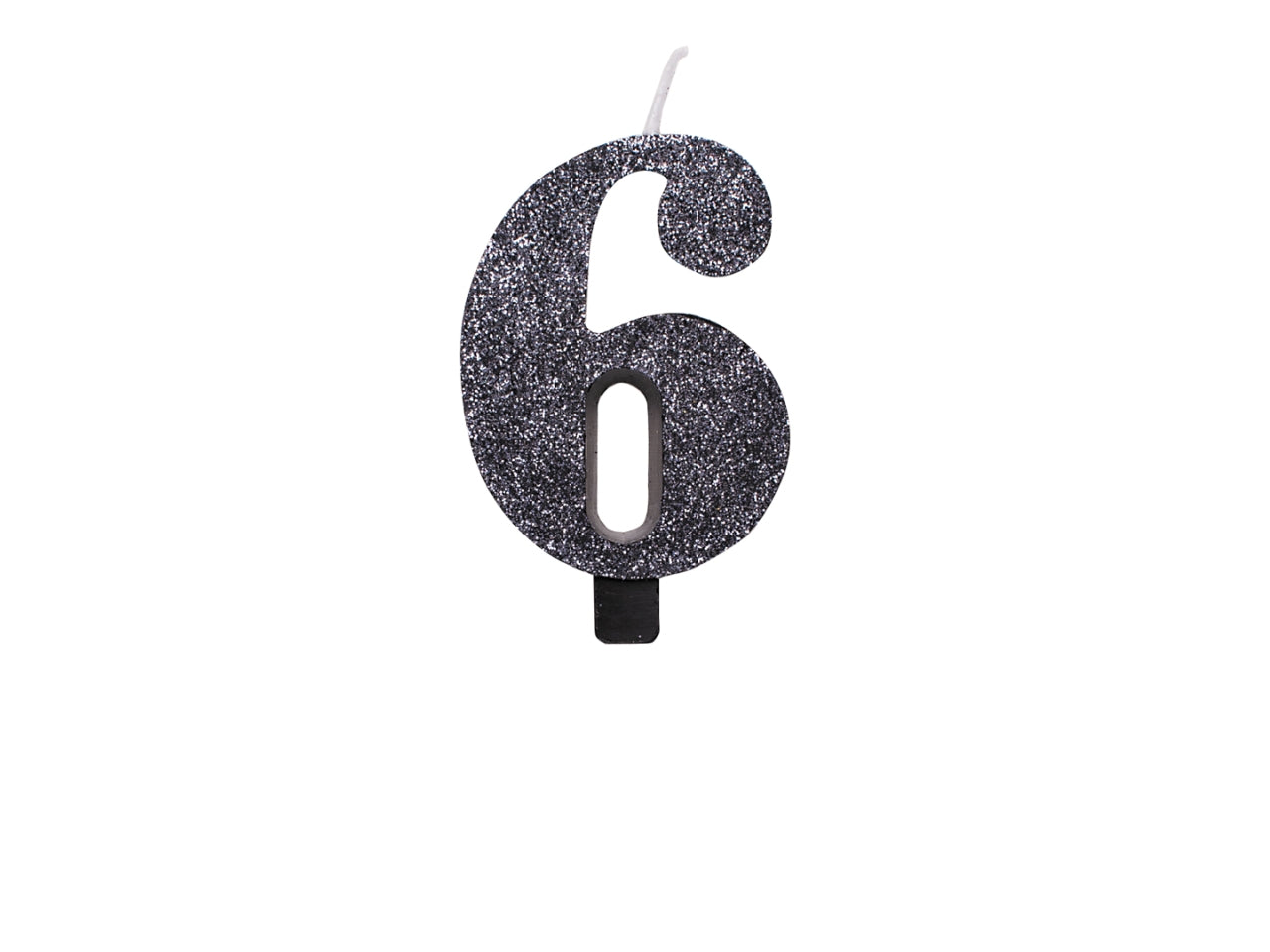 Candelina bio glitter n 6  cm 9,5 nero