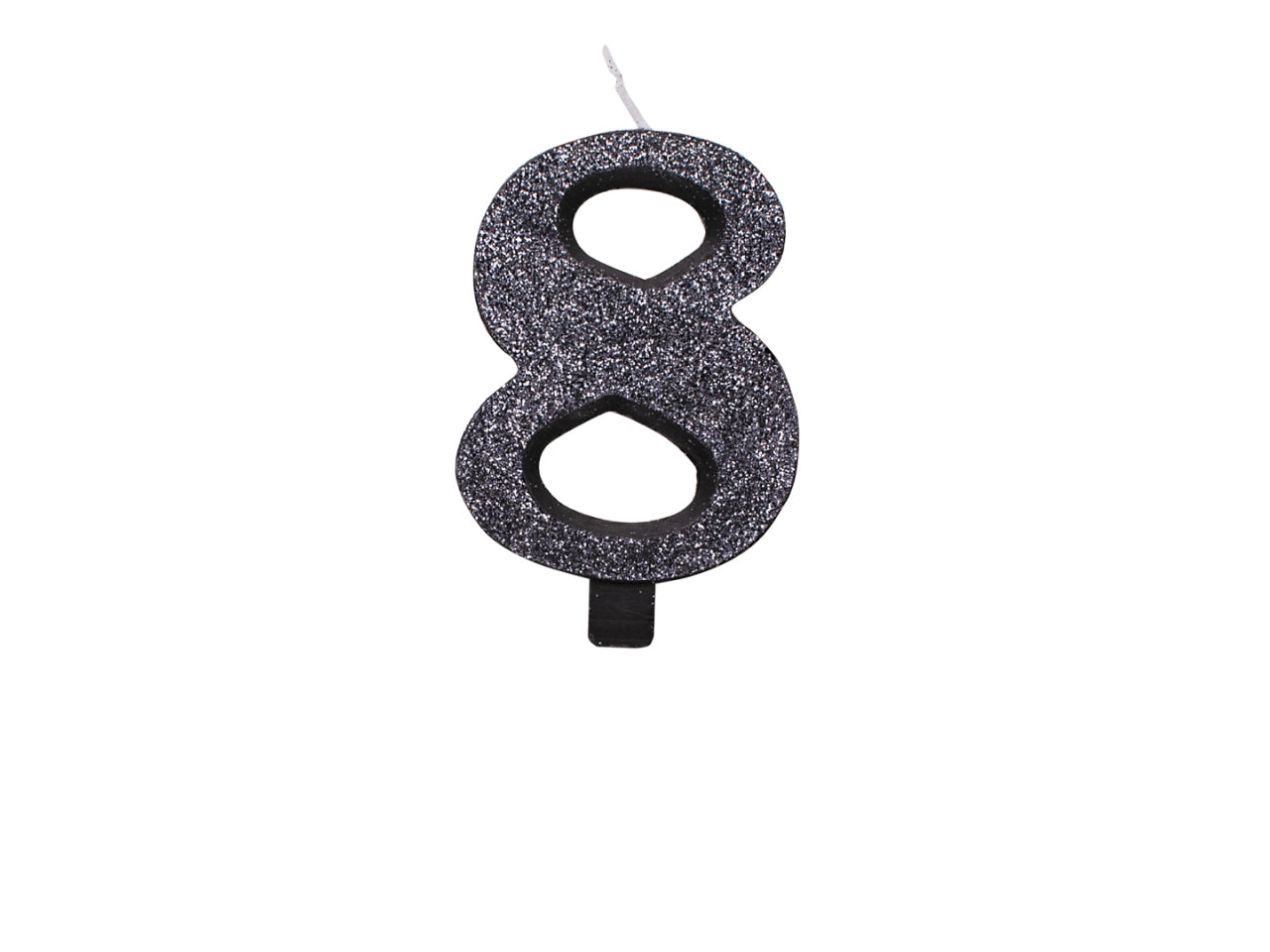 Candelina bio glitter n 8  cm 9,5 nero