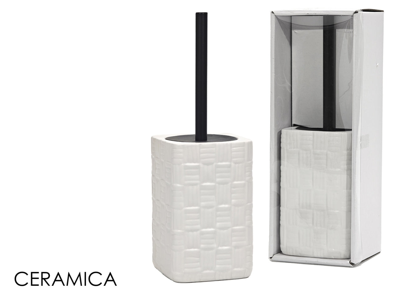 Portascopino 11x11xh33cm di colore bianco