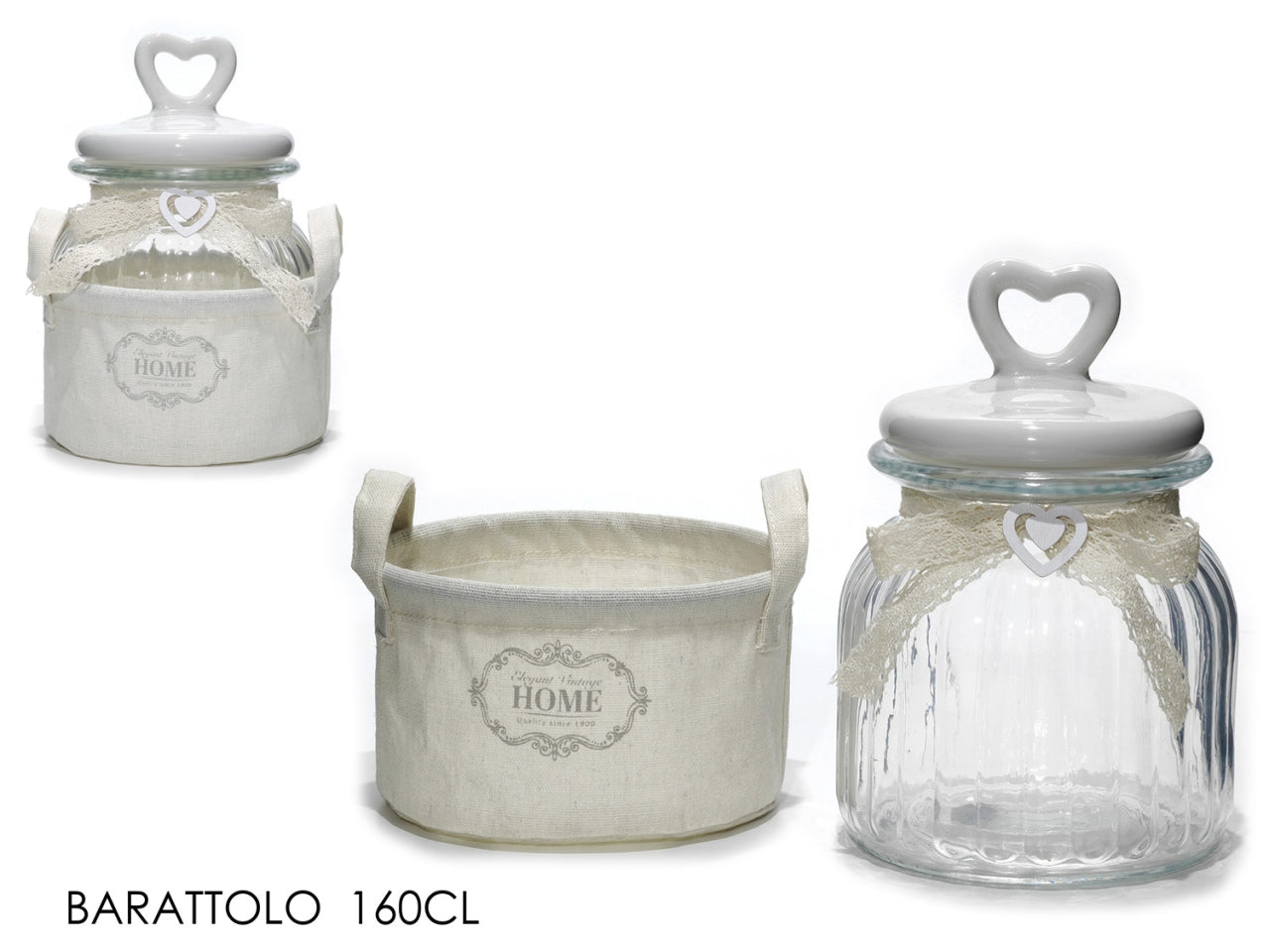 Barattolo 160cl con cestino panna