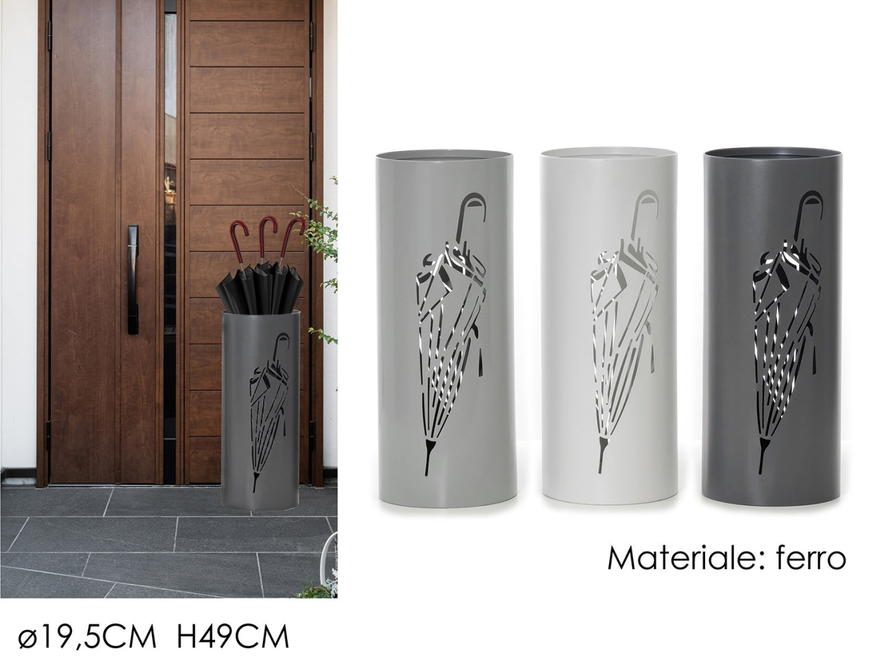 Portaombrelli Ã¸19.5xh49cm colori assortiti