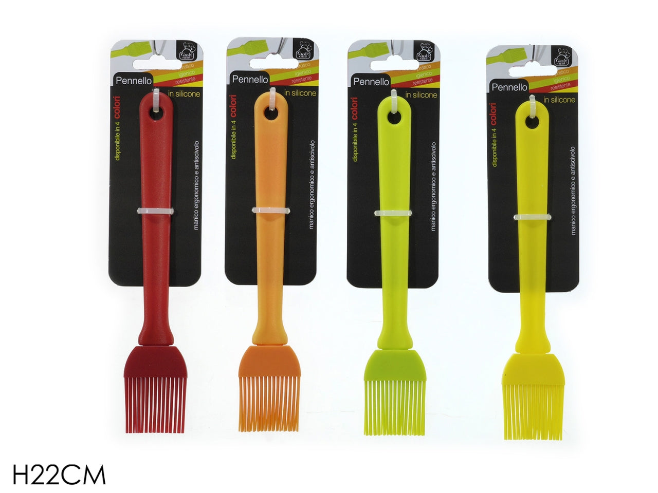 Pennello silicone medio in 4 colori assortiti