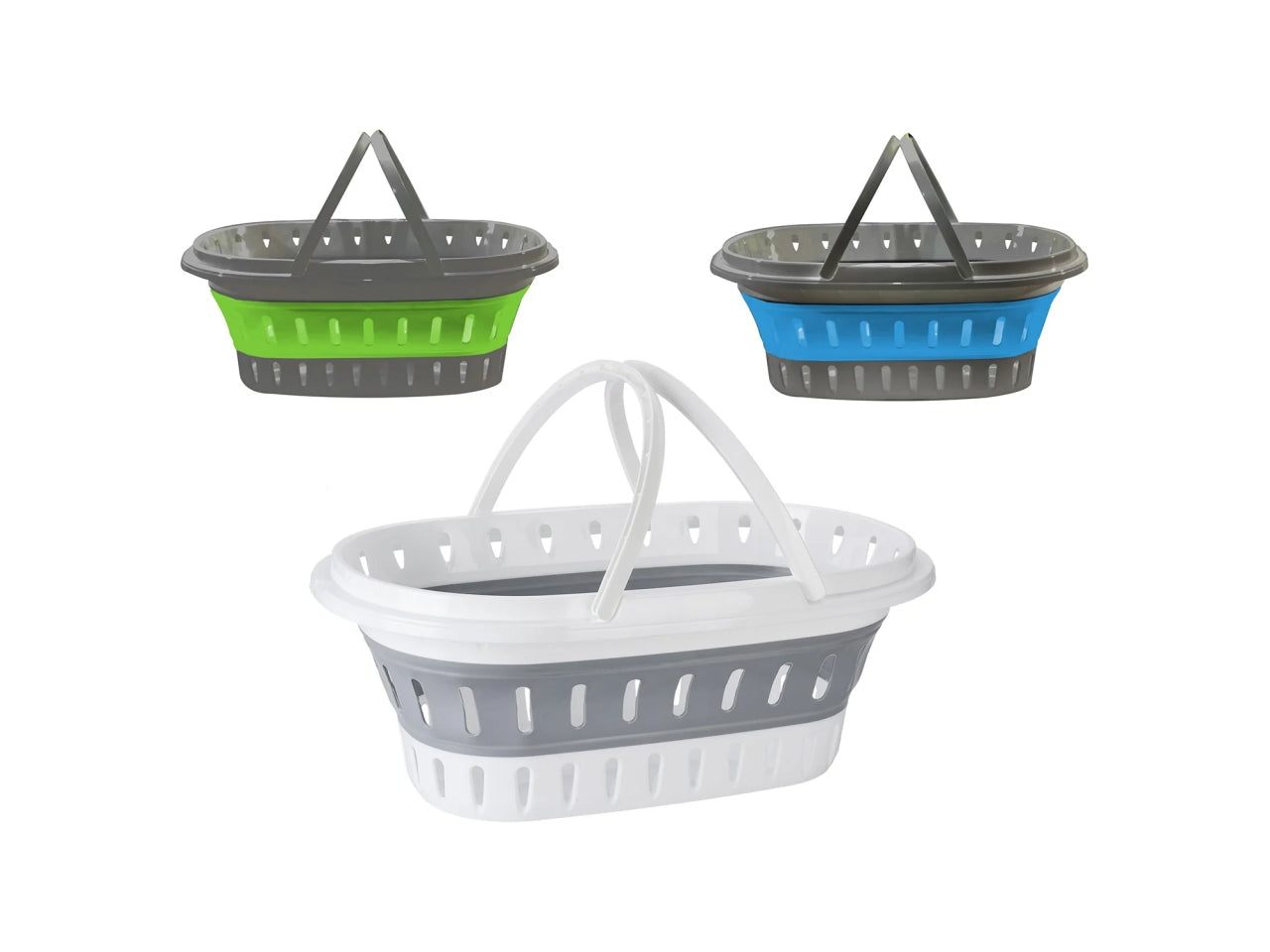 Cesta per bucato richiudibile con manici 25lt in colori assortiti