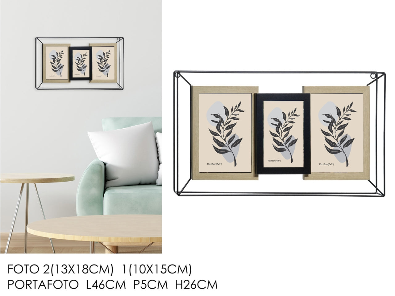 Portafoto 3 posti 46x26cm