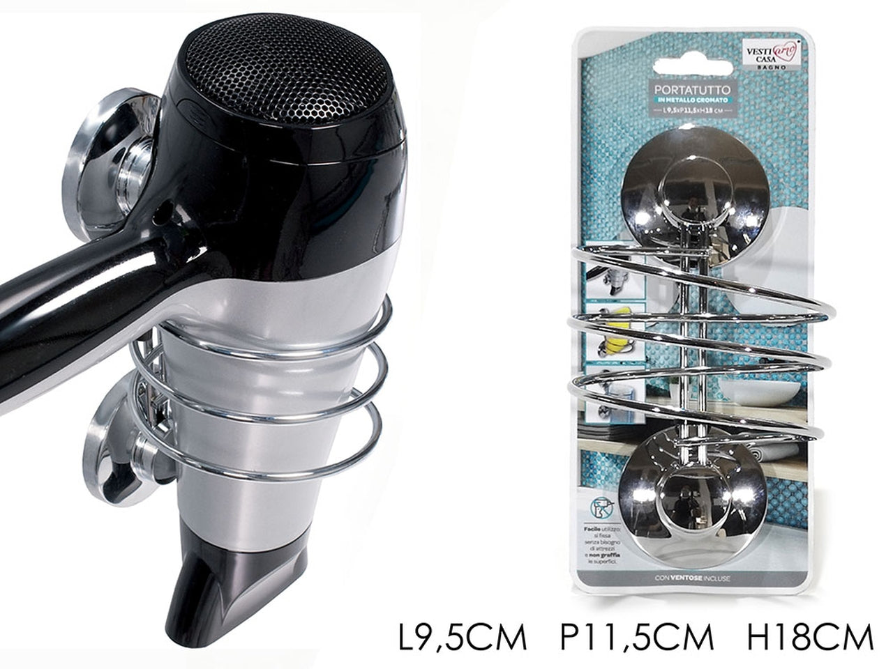 Portatutto in metallo cromato