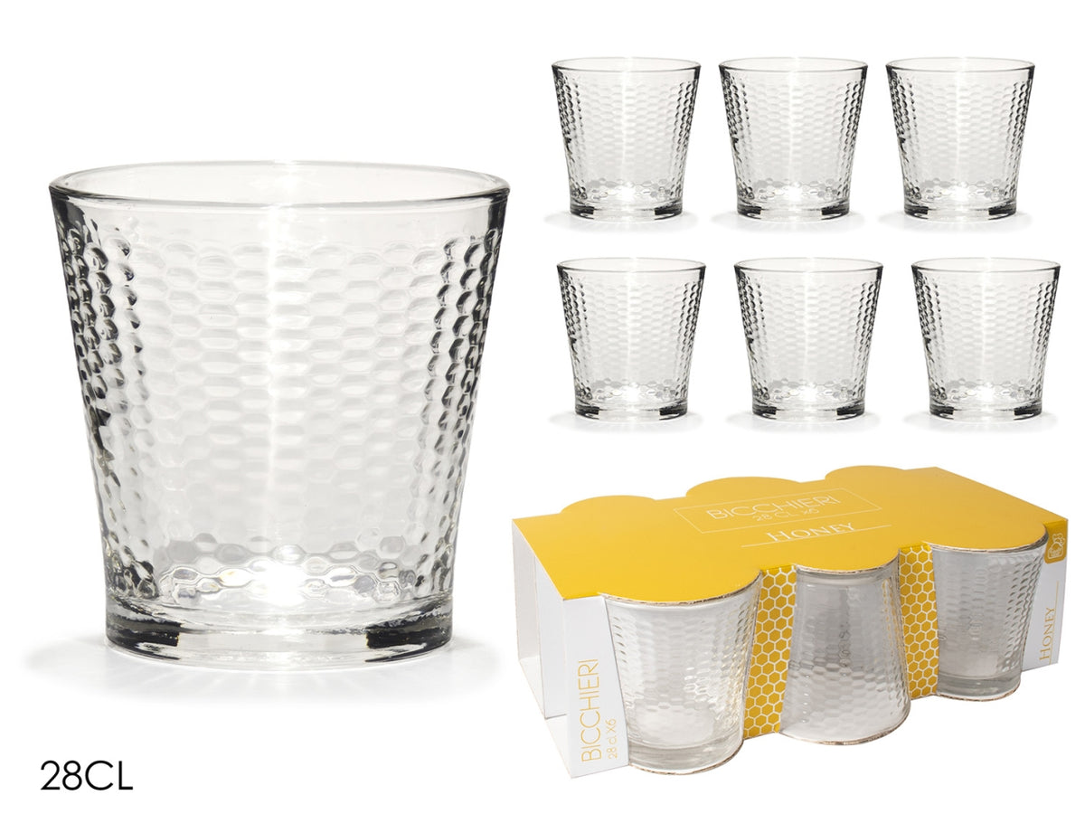 Bicchieri acqua Honey 28cl set da 6 pezzi