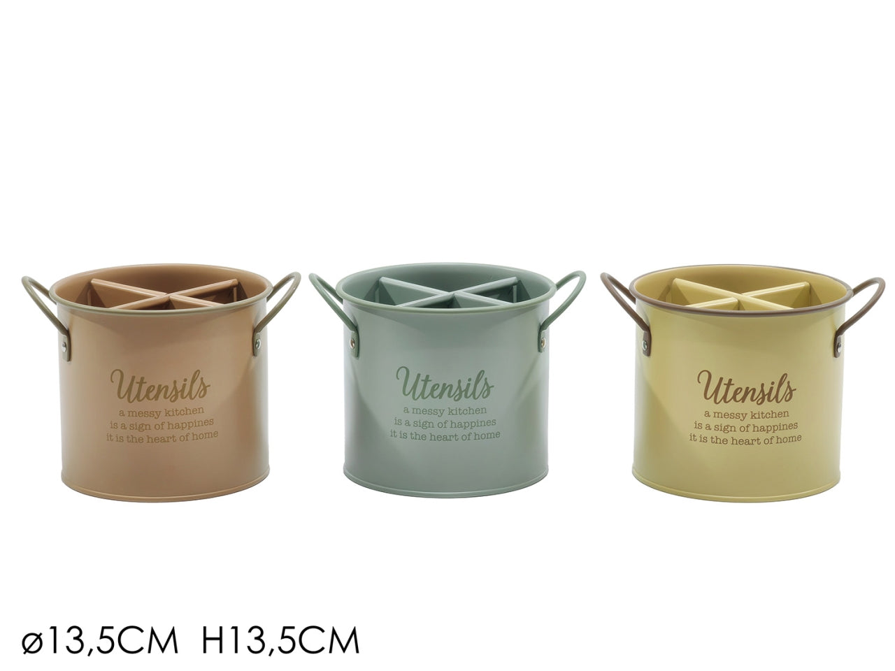 Porta utensili con 4 scomparti Ã¸13.5xh12.3cm colori assortiti