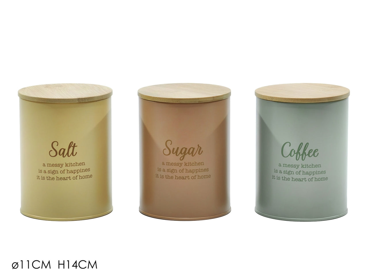 Barattolo c/cop. bamboo Ã¸11xh14cm colori assortiti