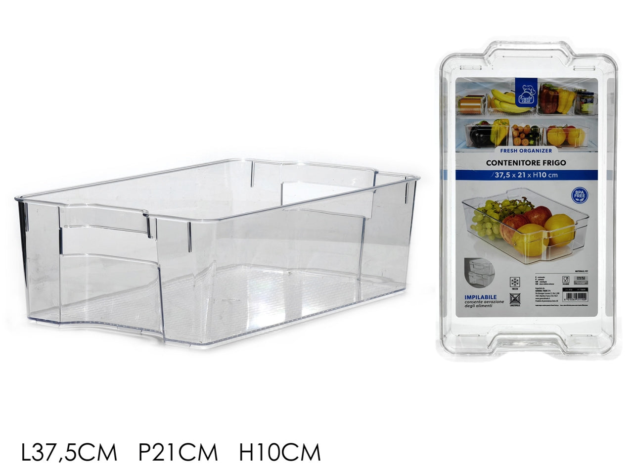 Contenitore salvaspazio per frigorifero 37,5x21x10cm