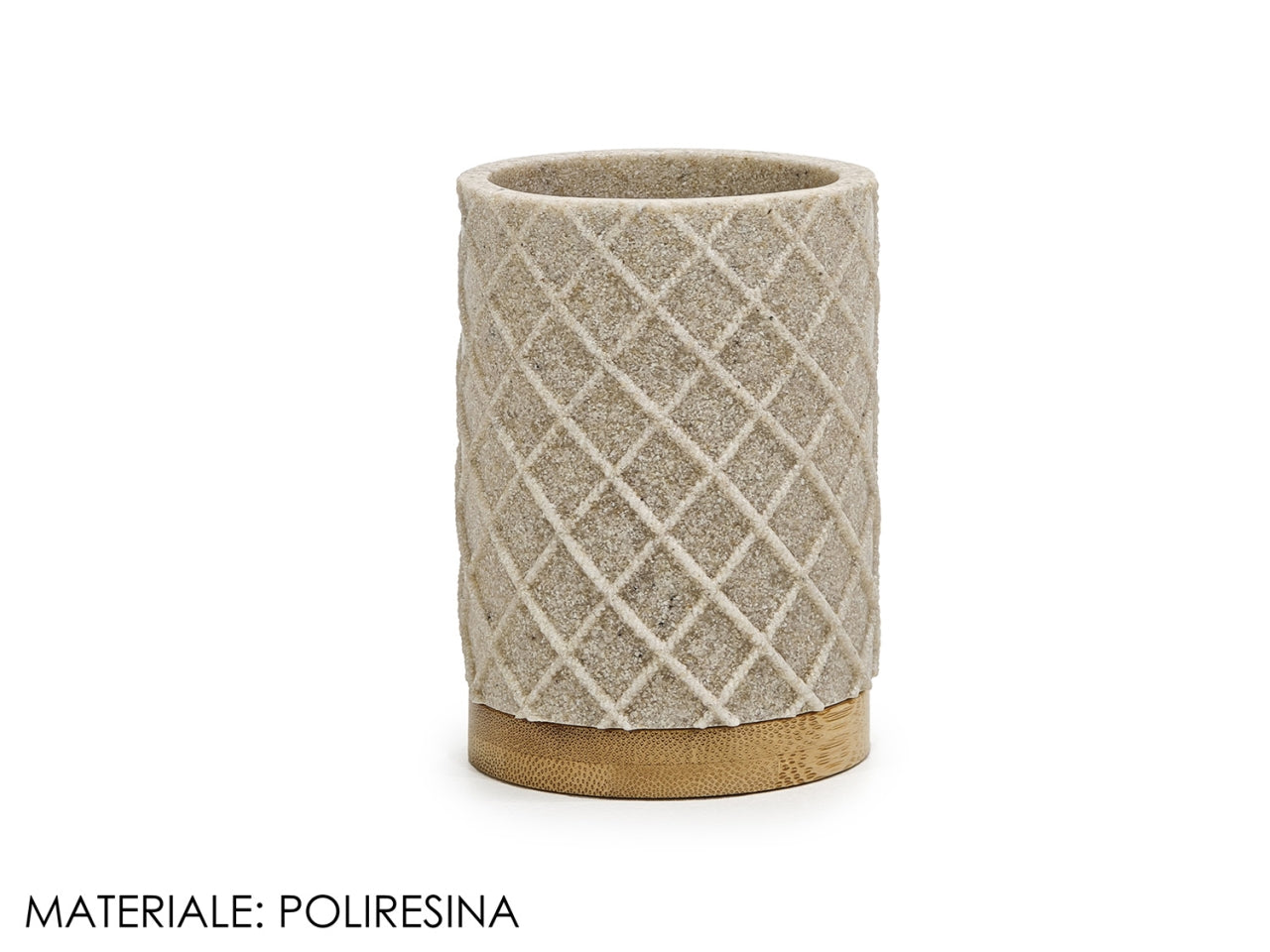 Portaspazzolino in bamboo di colore beige