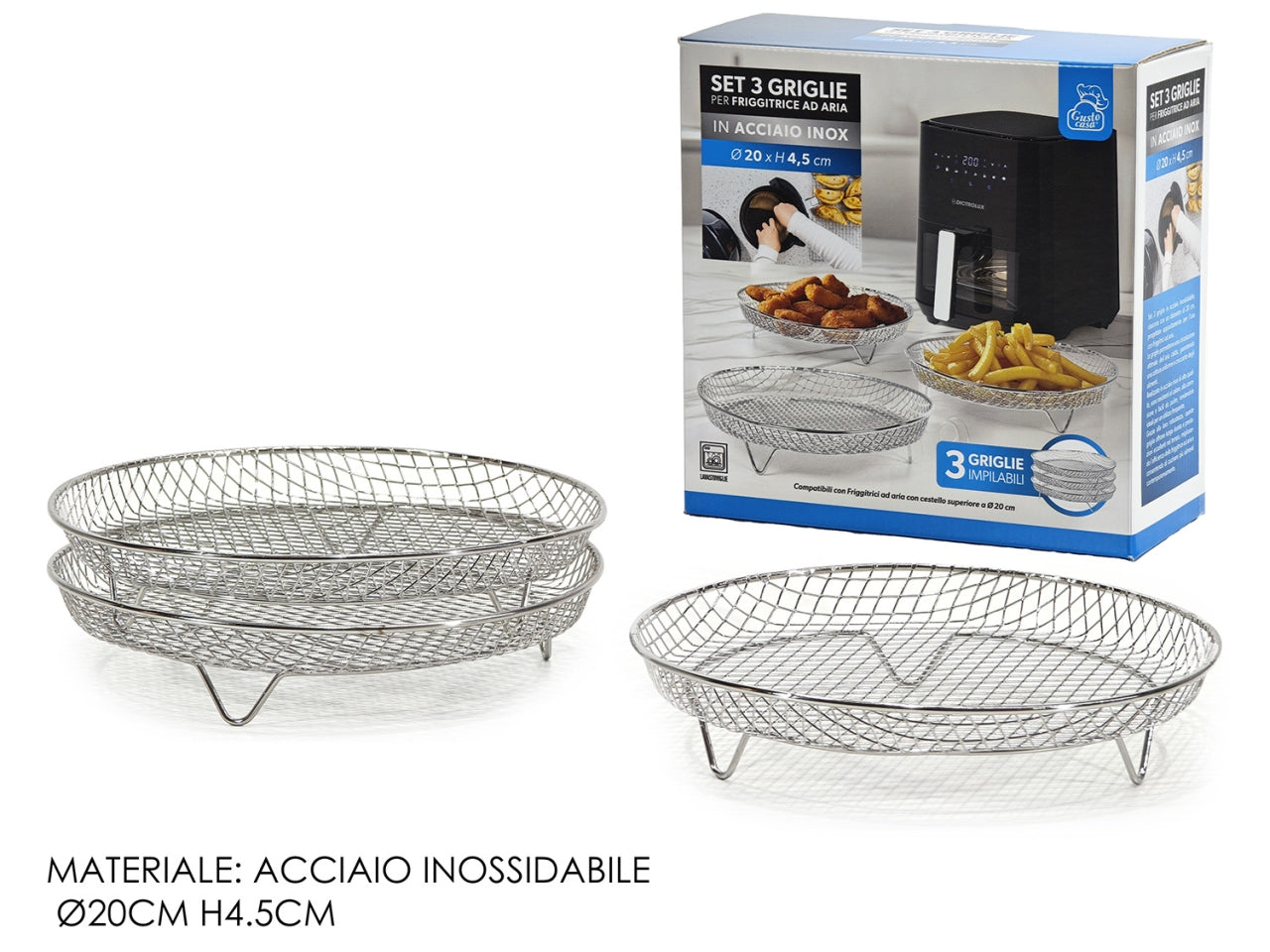 Griglie per friggitrice ad aria 3 pezzi