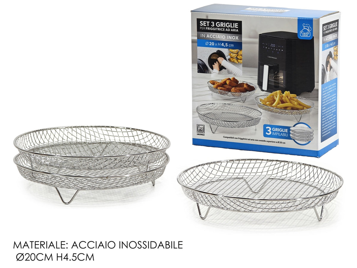 Griglie per friggitrice ad aria 3 pezzi