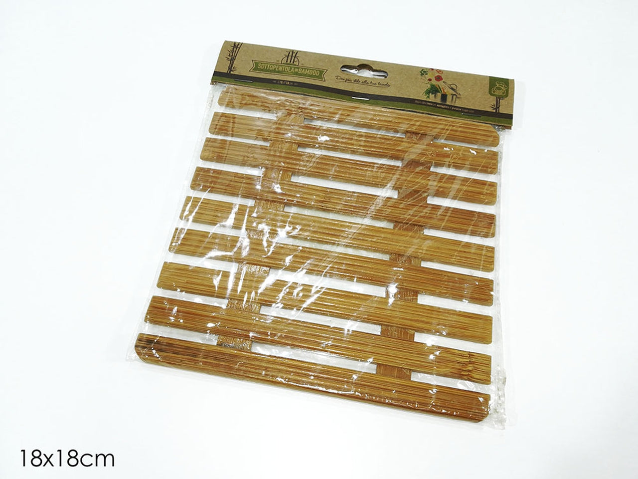 Sottopentola quadrato bamboo 18cm