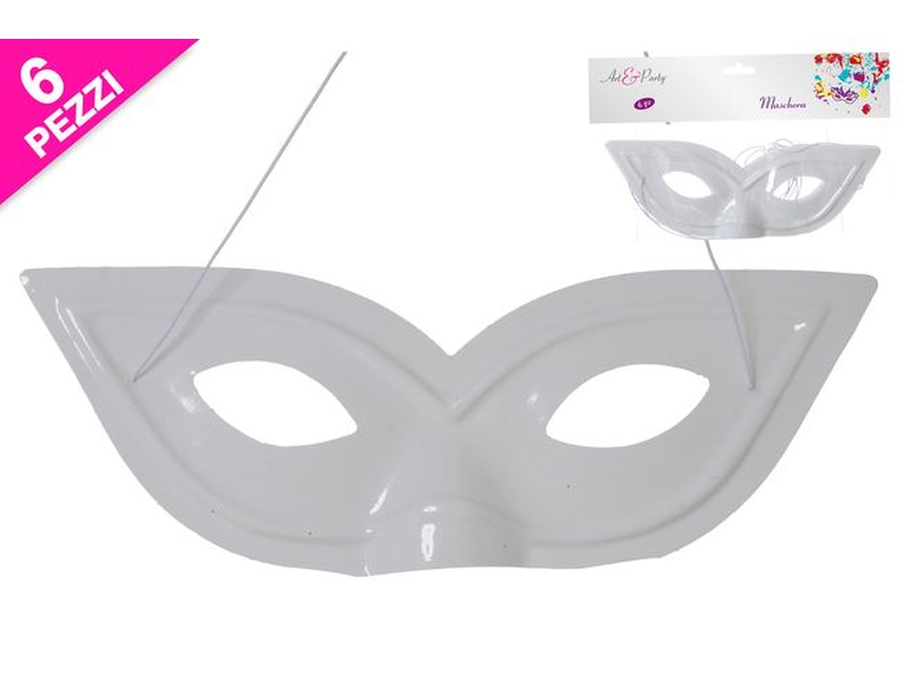 Mascherina di colore bianco confezione da 6 pezzi