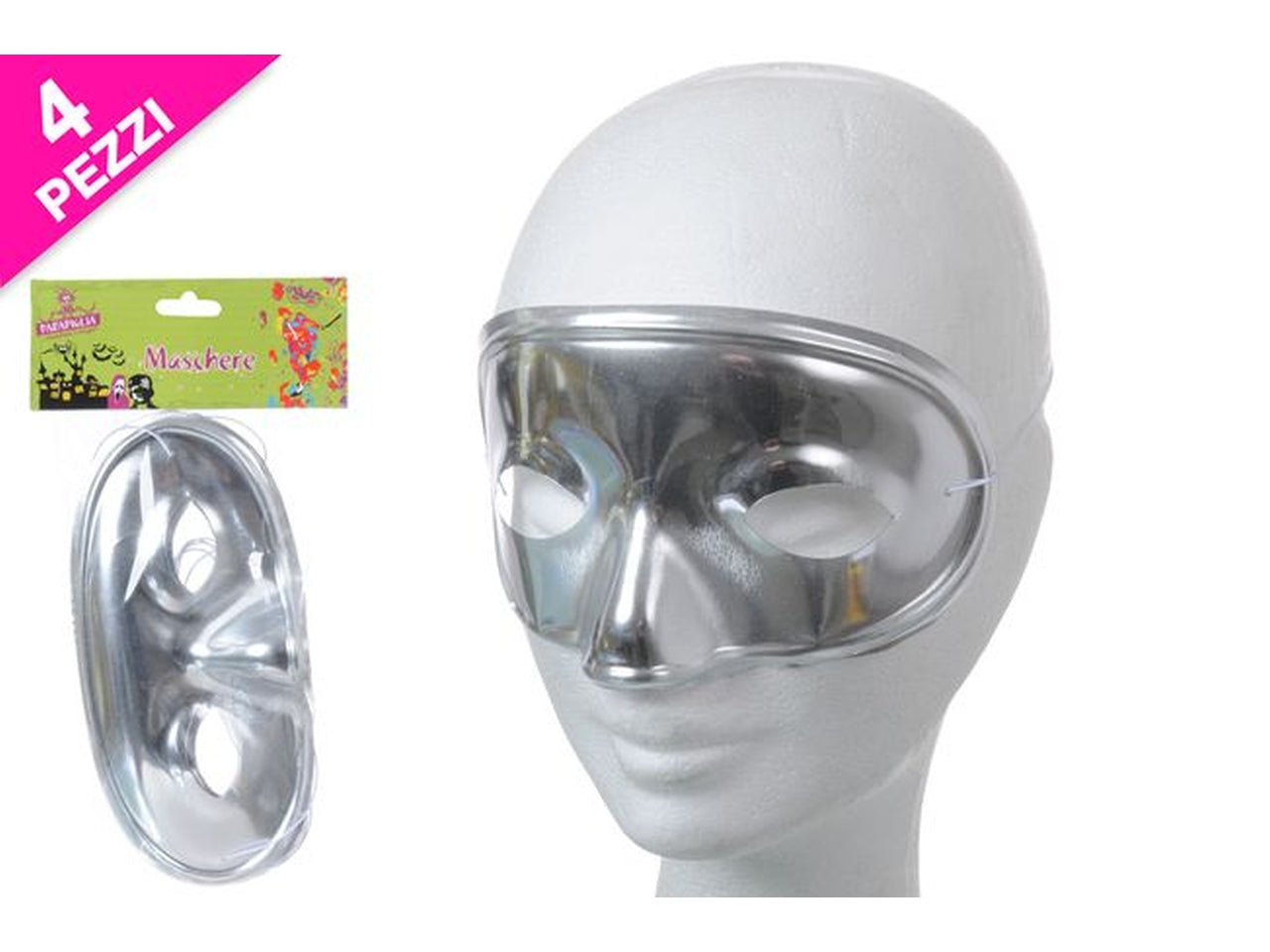 Mascherina argento confezione da 4 pezzi