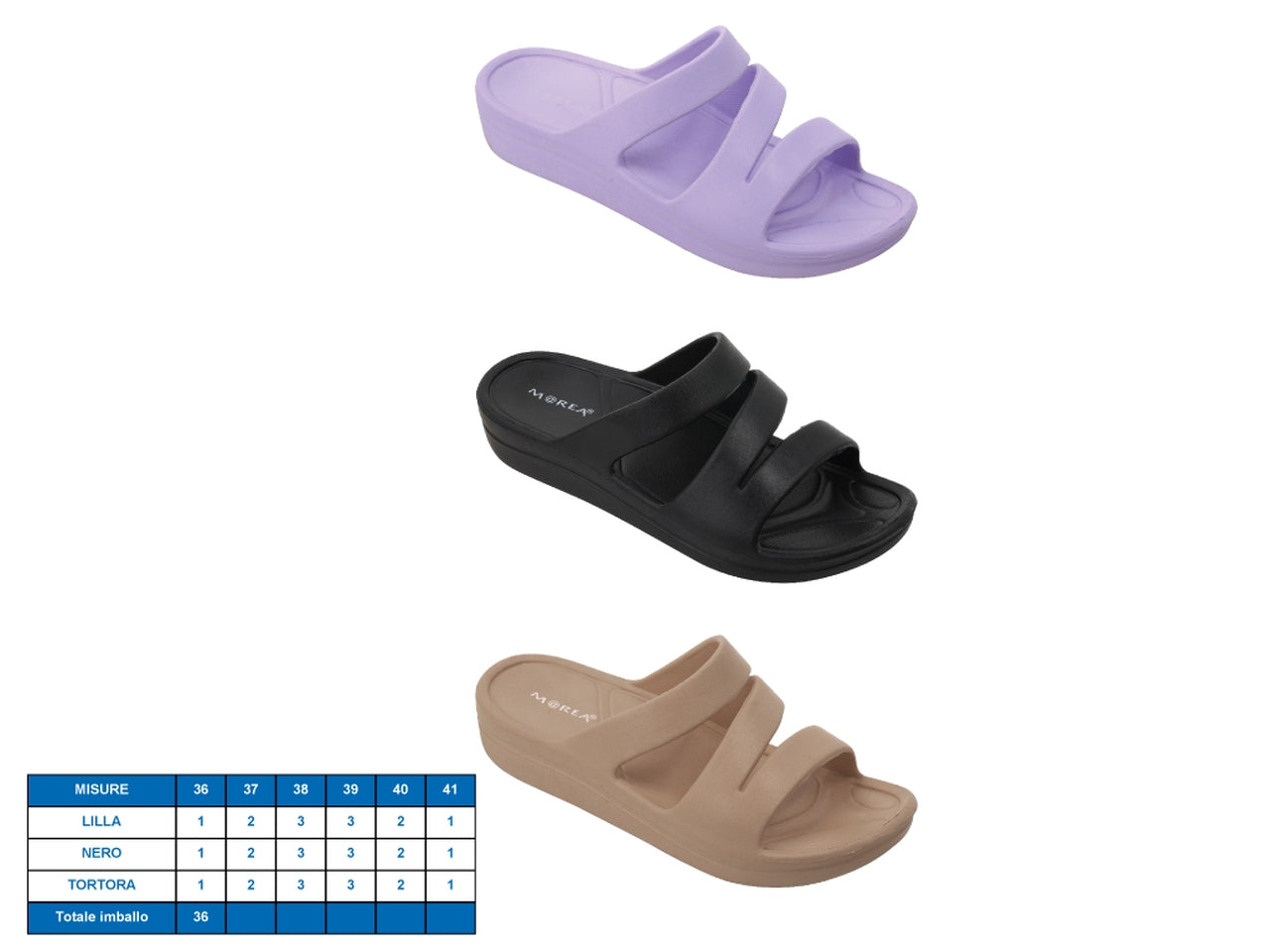 Ciabatta Olbia da donna, taglie dal 36 al 41 in colori assortiti