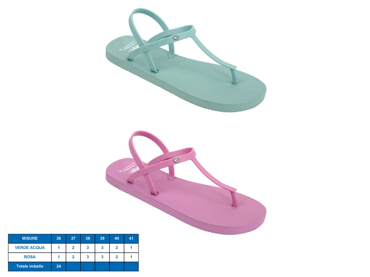 Infradito Tenerife da donna taglie dal 36 al 41 in colori assortiti