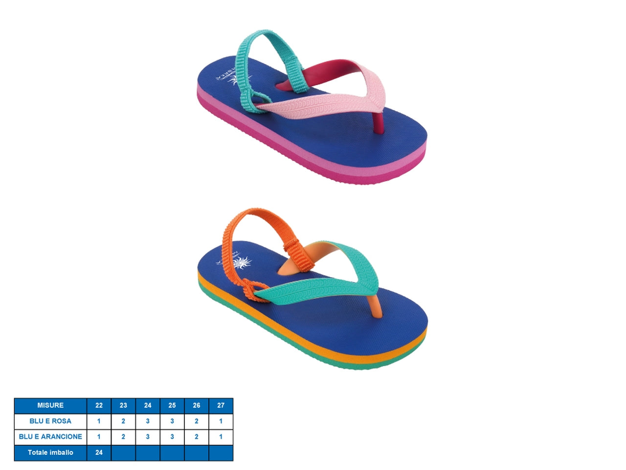 Sandalo bimbi colorful taglie dal 22 al 27