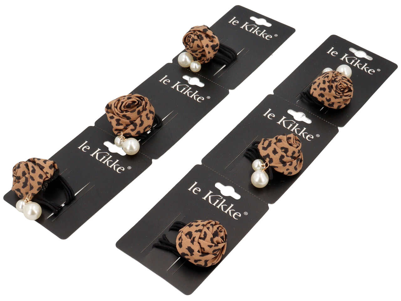 Elastico rosa animalier con perle