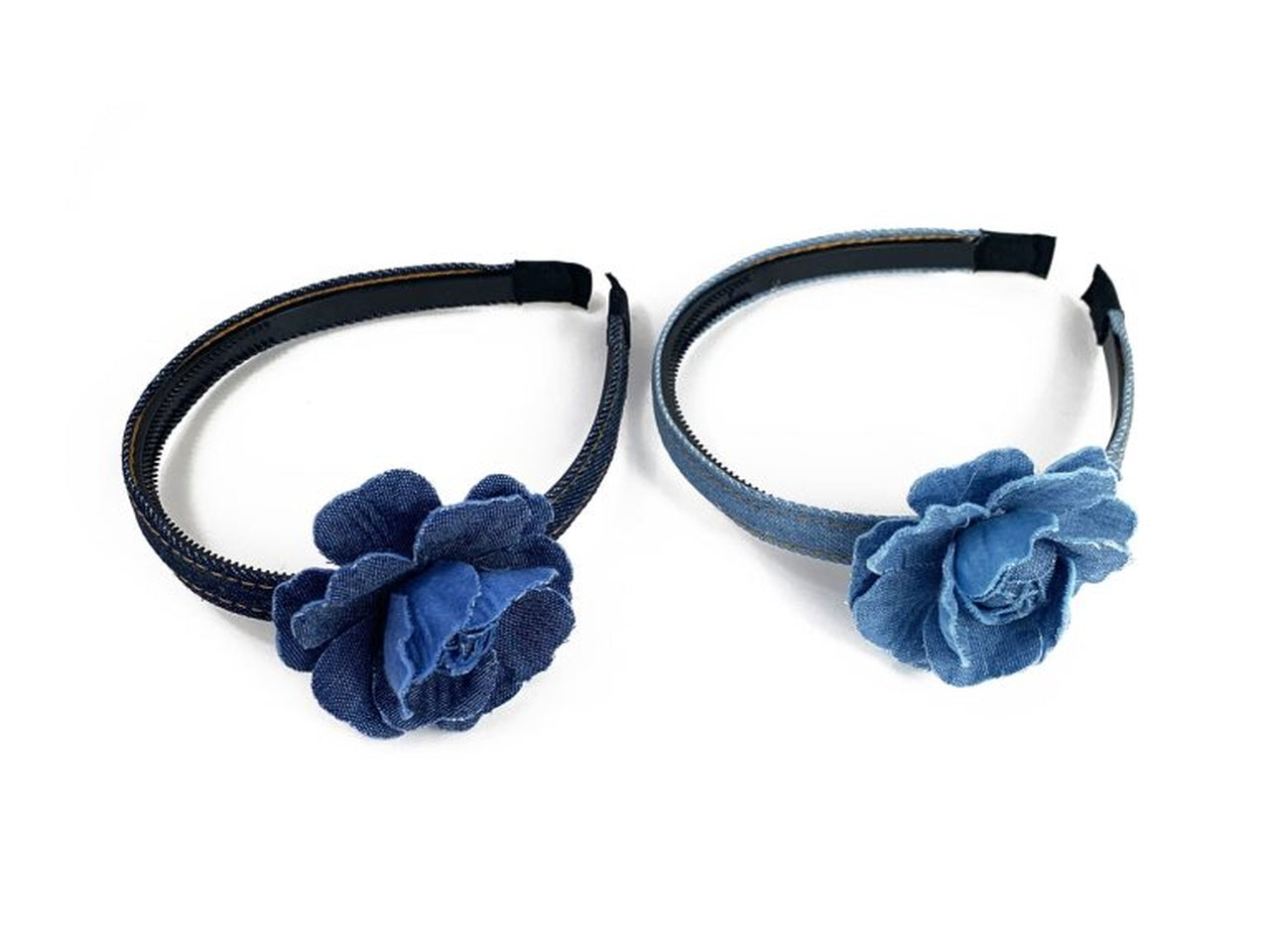 Cerchietto floral denim